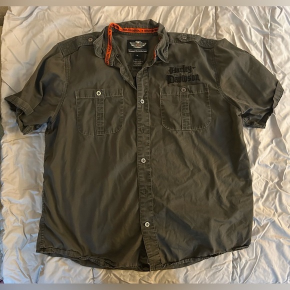 Harley-Davidson Men's Grey Button-Down Shirt - Picture 6 of 6